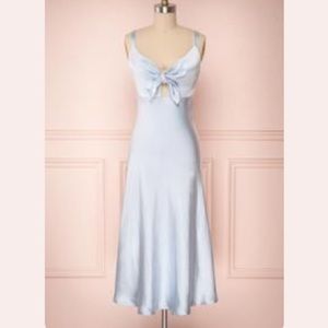 Dusty Blue Satin Dress *NWOT*